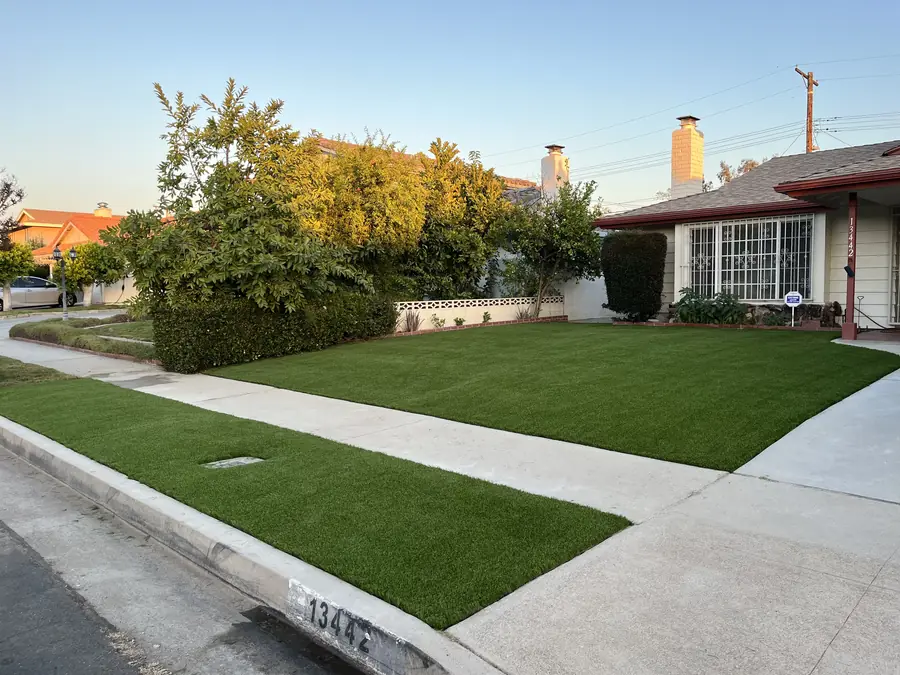 Artificial Turf Front Yard completed by Daniels Landscaping in West Hills, CA