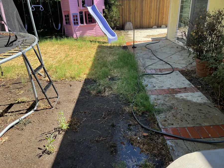 Family Backyard Turf & Zen Garden in West Hills, CA before Daniels Landscaping started work