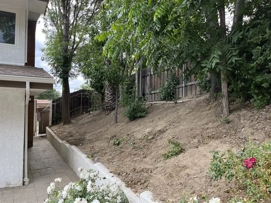 Hillside Landscape Lighting in West Hills, CA before Daniels Landscaping started work