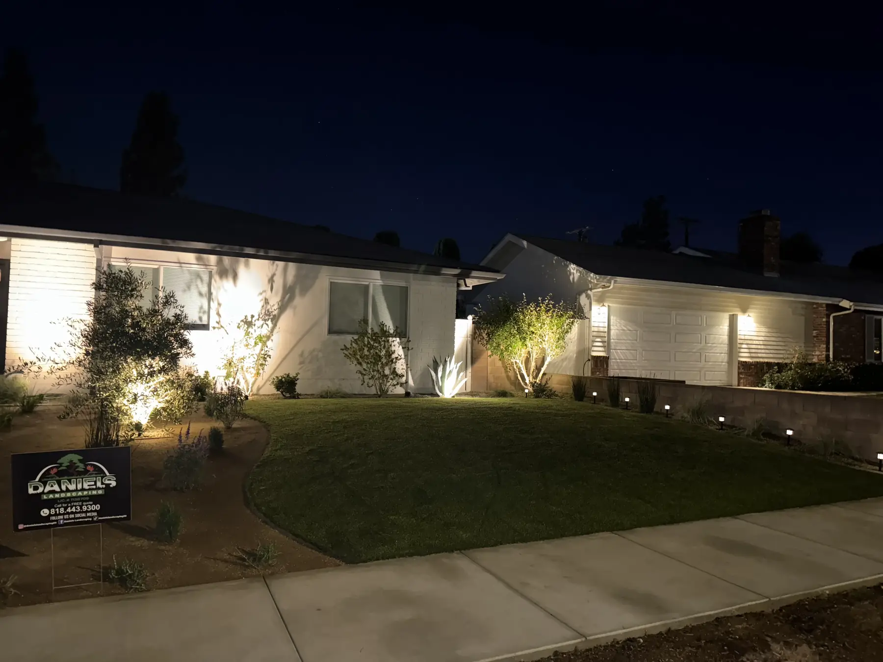 Drought tolerant front yard landscaping completed by Daniels Landscaping in Woodland Hills, CA